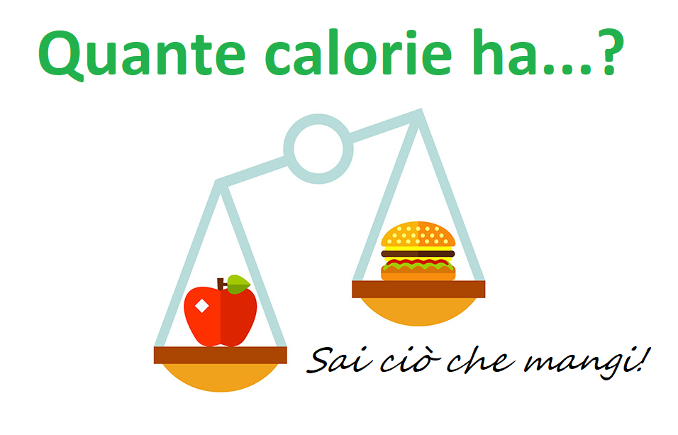 Una bilancia con la mela e un panino per indicarci le calorie